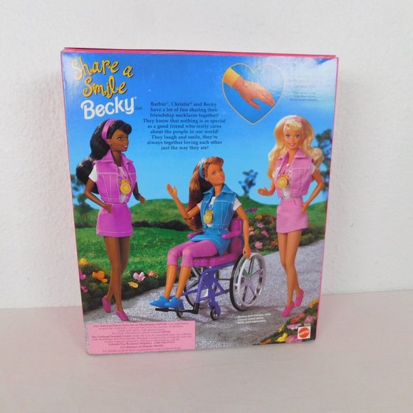 Share A Smile Becky #15761 Special Edition Wheel Chair Mattel Barbie Doll 1996 - Picture 4 of 7